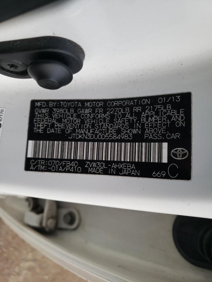 Photo 10 from auction – 2013 TOYOTA PRIUS with VIN JTDKN3DU0D5584983