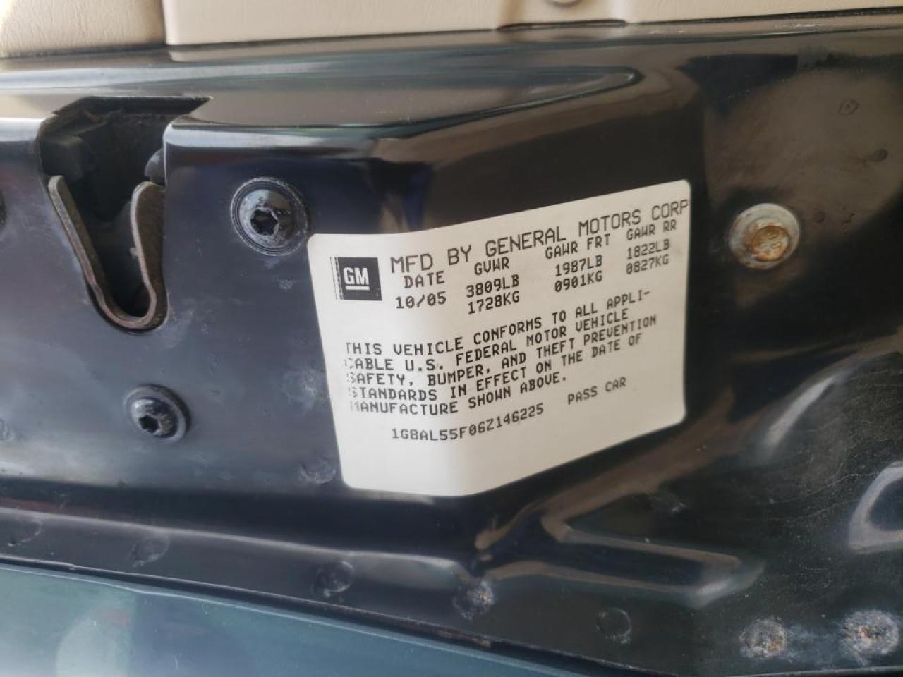Photo 10 from auction – 2006 SATURN ION LEVEL with VIN 1G8AL55F06Z146225
