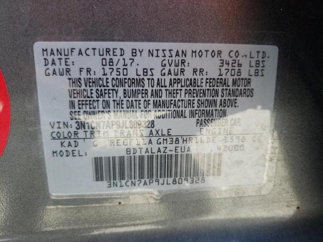 Photo 10 from auction – 2018 NISSAN VERSA S with VIN 3N1CN7AP9JL809328