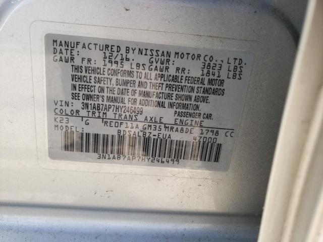 Photo 10 from auction – 2017 NISSAN SENTRA S with VIN 3N1AB7AP7HY246499