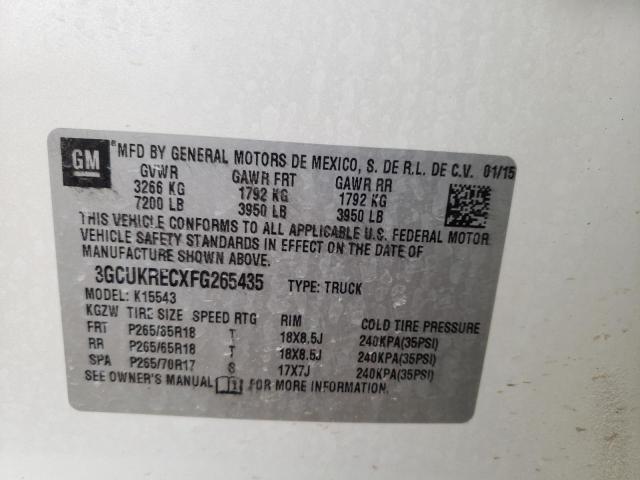 Photo 10 from auction – 2015 CHEVROLET SILVERADO with VIN 3GCUKRECXFG265435