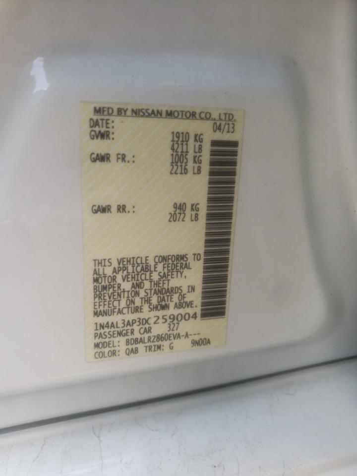 Photo 10 from auction – 2013 NISSAN ALTIMA 2.5 with VIN 1N4AL3AP3DC259004