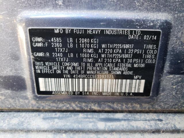 Photo 10 from auction – 2014 SUBARU OUTBACK ON with VIN 4S4BRCCC5E3292171