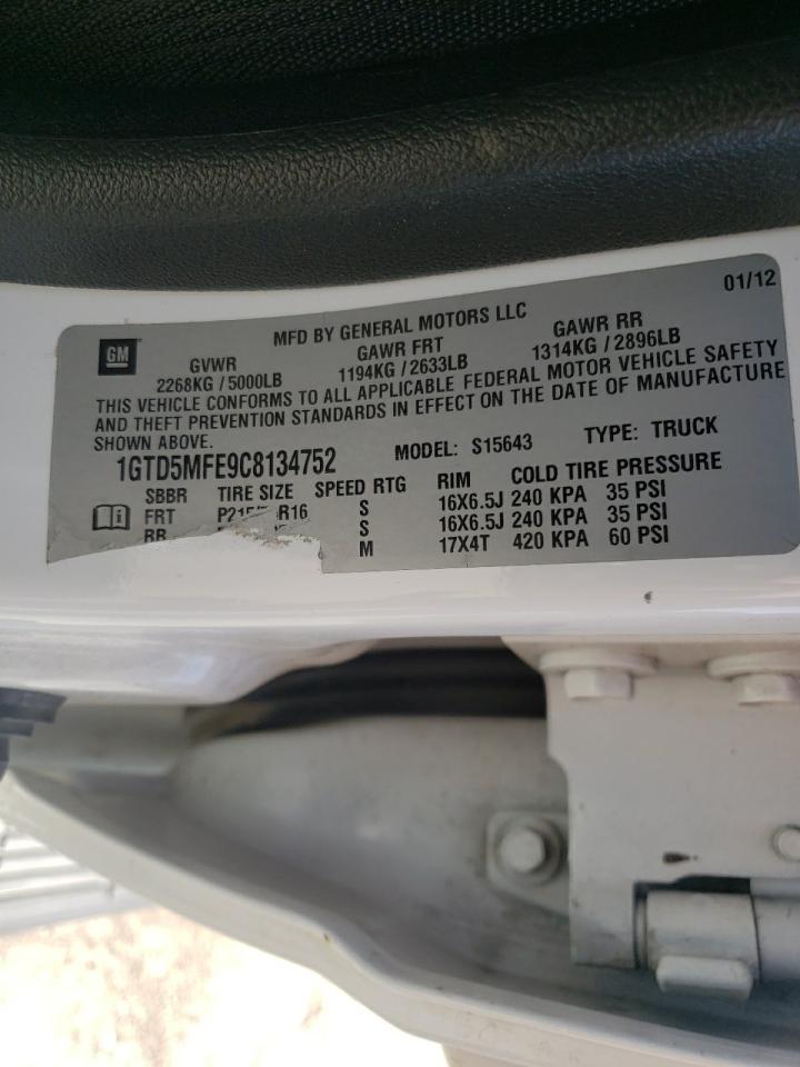 Photo 10 from auction – 2012 GMC CANYON SLE with VIN 1GTD5MFE9C8134752