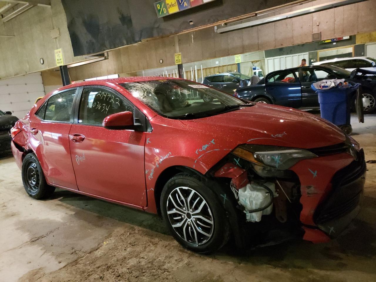 TOYOTA COROLLA L 2017 with VIN 5YFBURHE0HP703634 - Photo from auction