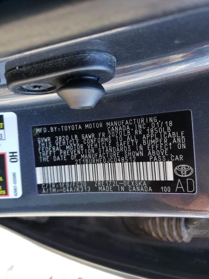 Photo 10 from auction – 2018 TOYOTA COROLLA L with VIN 2T1BURHE0JC048512