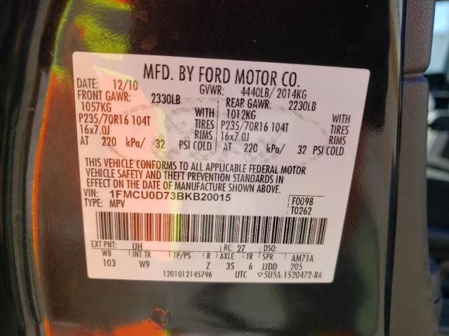 صورة رقم 10 من المزاد - 2011 FORD ESCAPE XLT مع VIN 1FMCU0D73BKB20015