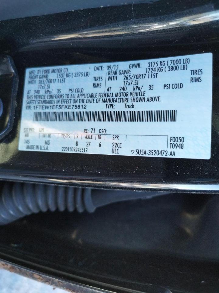 Photo 10 from auction – 2015 FORD F150 SUPER with VIN 1FTEW1EF5FKE75812