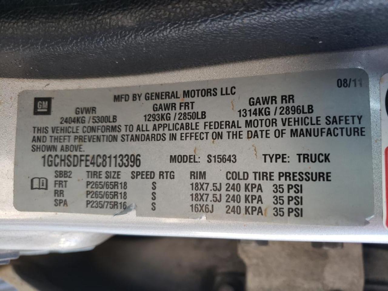 Photo 10 from auction – 2012 CHEVROLET COLORADO L with VIN 1GCHSDFE4C8113396