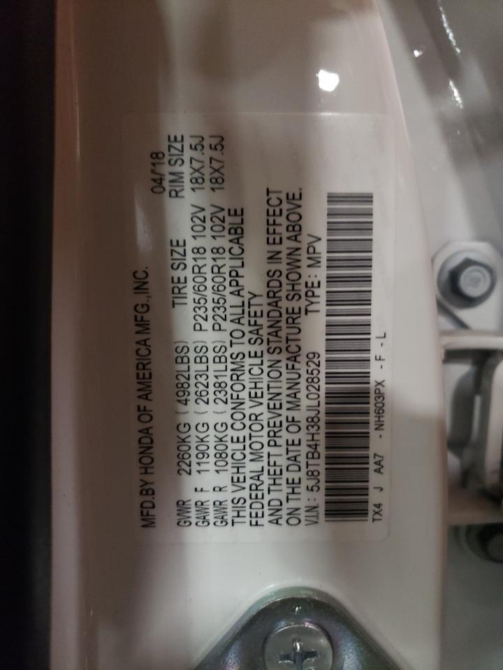 Photo 10 from auction – 2018 ACURA RDX with VIN 5J8TB4H38JL028529