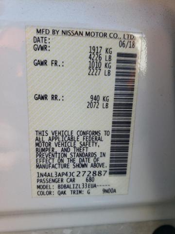 Photo 10 from auction – 2018 NISSAN ALTIMA 2.5 with VIN 1N4AL3AP4JC272887