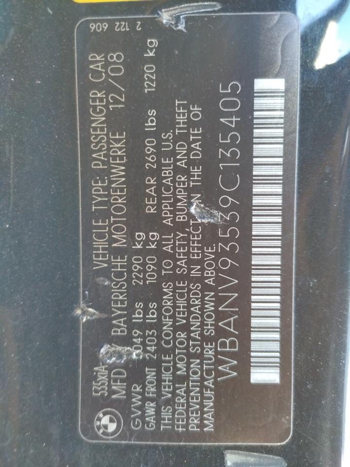 Photo 10 from auction – 2009 BMW 535 XI with VIN WBANV93539C135405