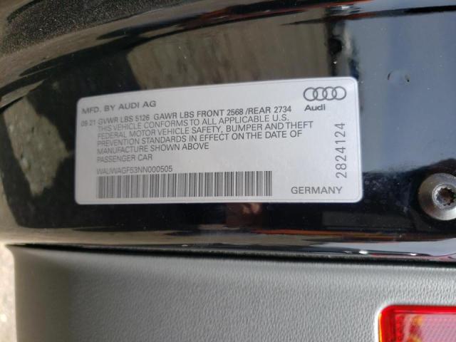 Photo 10 from auction – 2022 AUDI A5 with VIN WAUWAGF53NN000505