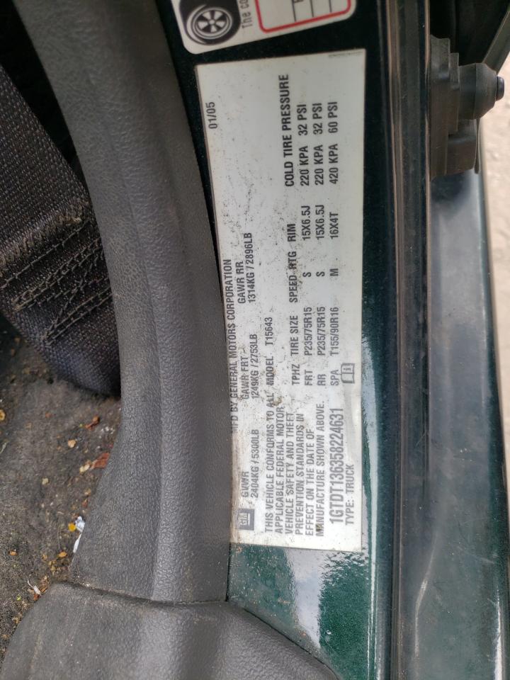 Photo 10 from auction – 2005 GMC CANYON with VIN 1GTDT136358224631
