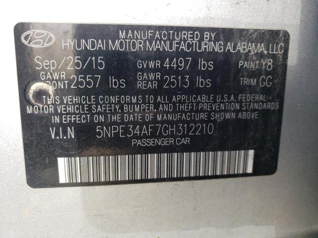 Photo 10 from auction – 2016 HYUNDAI SONATA SPO with VIN 5NPE34AF7GH312210