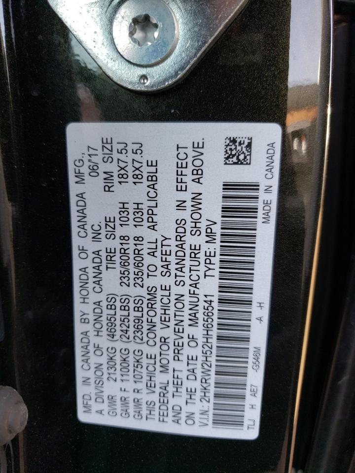 Photo 10 from auction – 2017 HONDA CR-V EX with VIN 2HKRW2H52HH656541