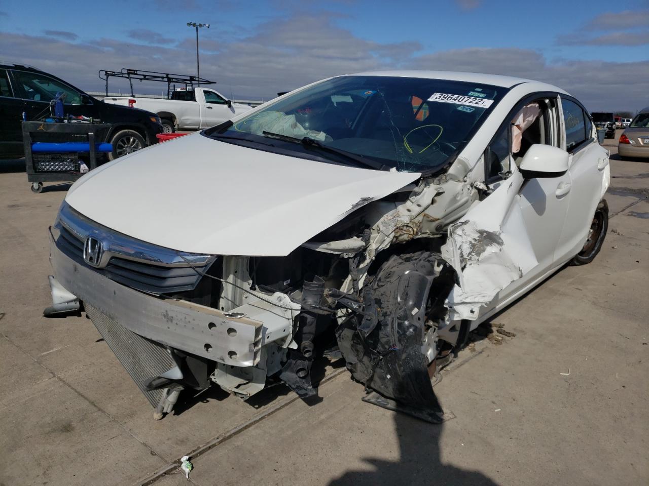 Photo 2 from auction – 2012 HONDA CIVIC LX with VIN 2HGFB2F57CH567567