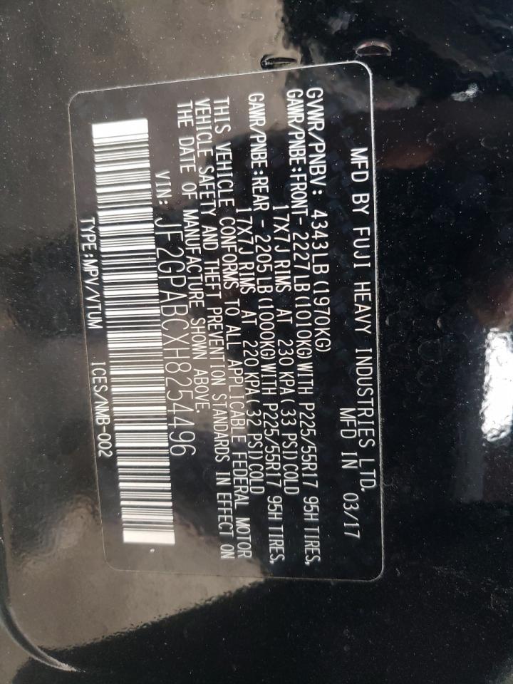 Photo 10 from auction – 2017 SUBARU CROSSTREK with VIN JF2GPABCXH8254496