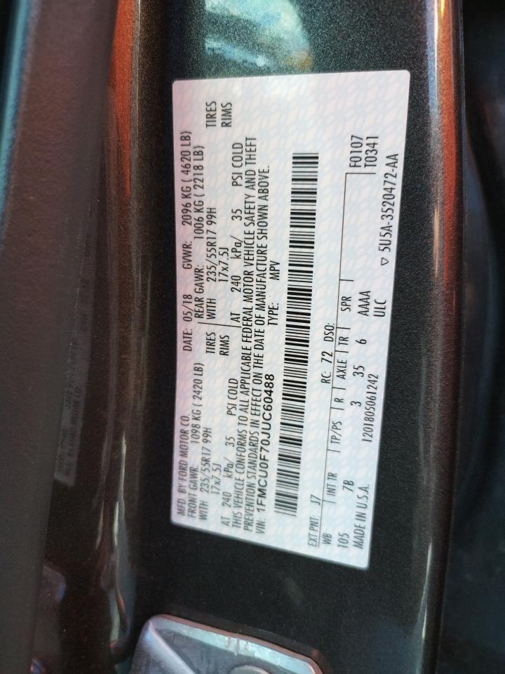 Photo 10 from auction – 2018 FORD ESCAPE S with VIN 1FMCU0F70JUC60488