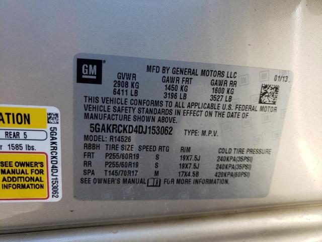 Photo 10 from auction – 2013 BUICK ENCLAVE with VIN 5GAKRCKD4DJ153062