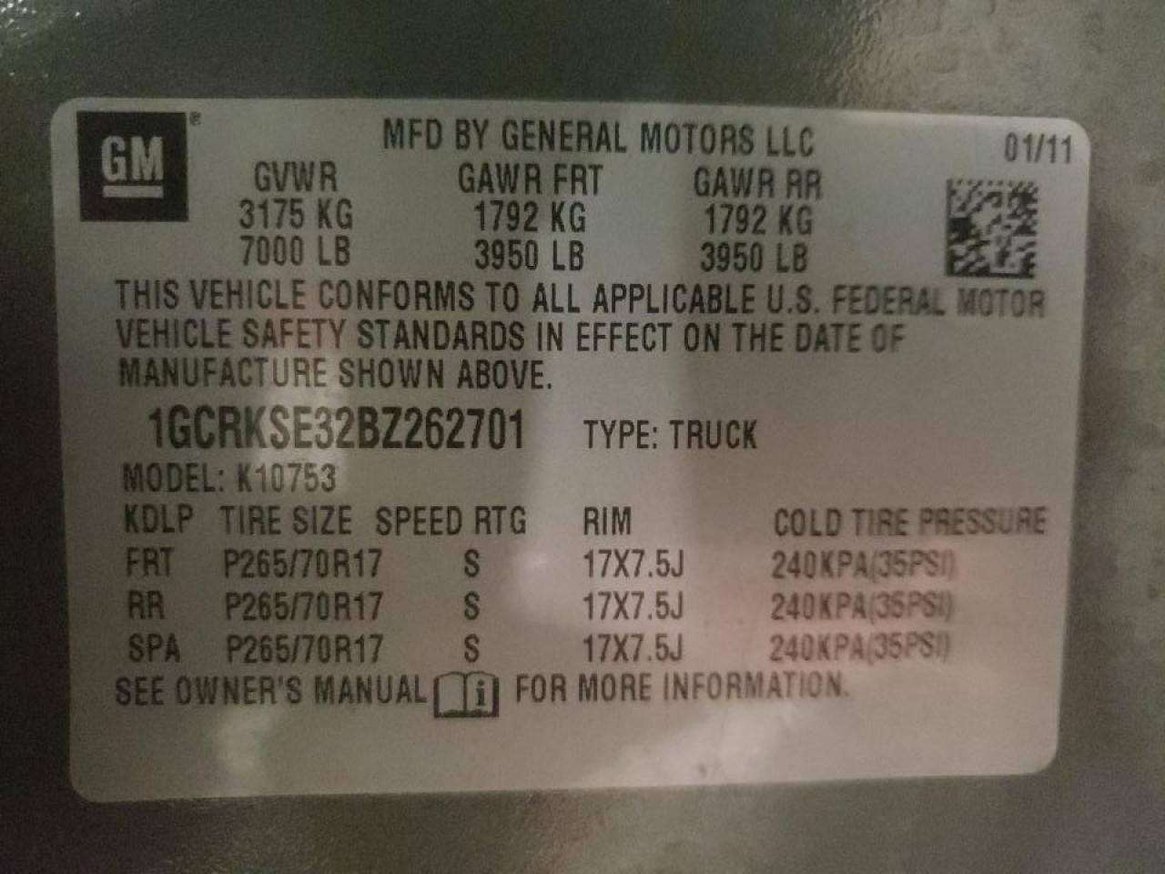 Photo 10 from auction – 2011 CHEVROLET silverado with VIN 1GCRKSE32BZ262701