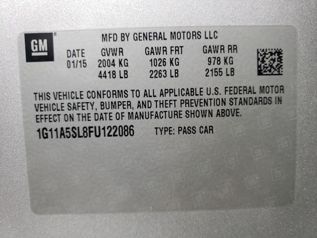 Photo 10 from auction – 2015 CHEVROLET MALIBU LS with VIN 1G11A5SL8FU122086