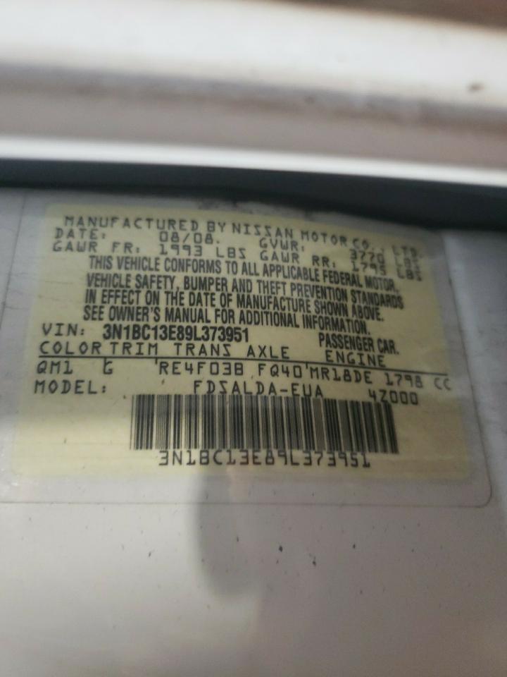 Photo 10 from auction – 2009 NISSAN VERSA S with VIN 3N1BC13E89L373951