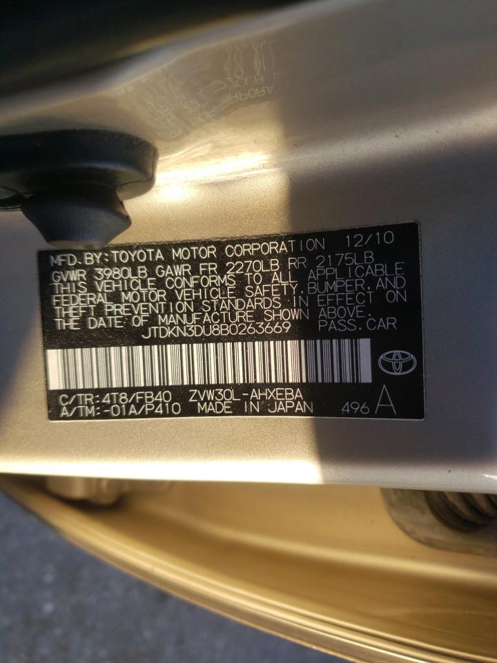 Photo 10 from auction – 2011 TOYOTA PRIUS with VIN JTDKN3DU8B0263669