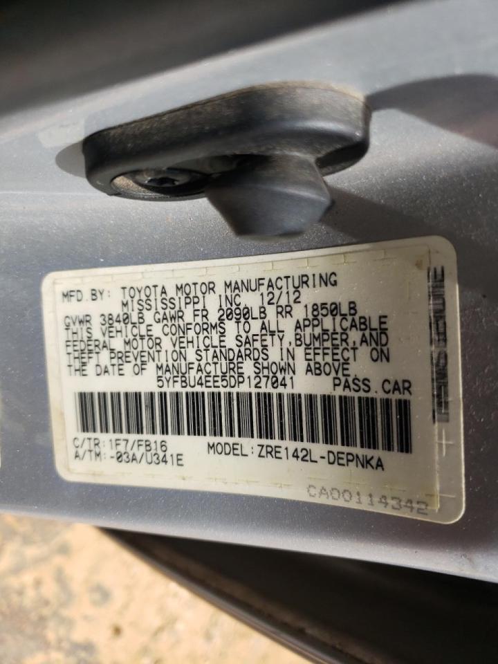 Zdjęcie 10 z aukcji – 2013 TOYOTA COROLLA BA z VIN 5YFBU4EE5DP127041
