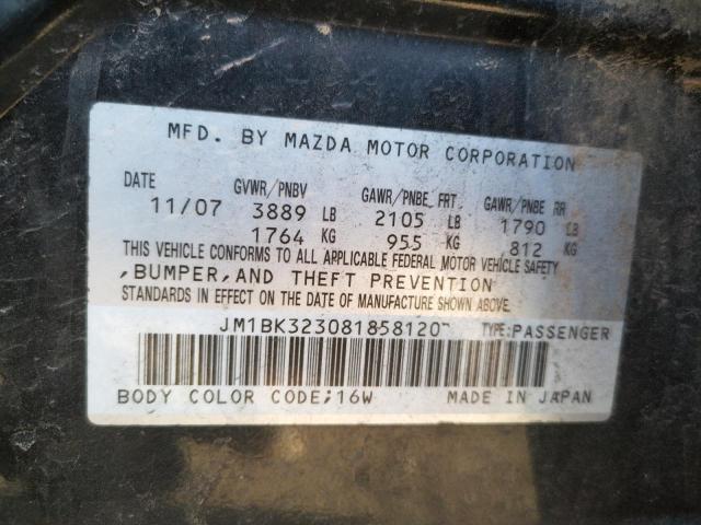 Photo 10 from auction – 2008 MAZDA 3 S with VIN JM1BK323081858120
