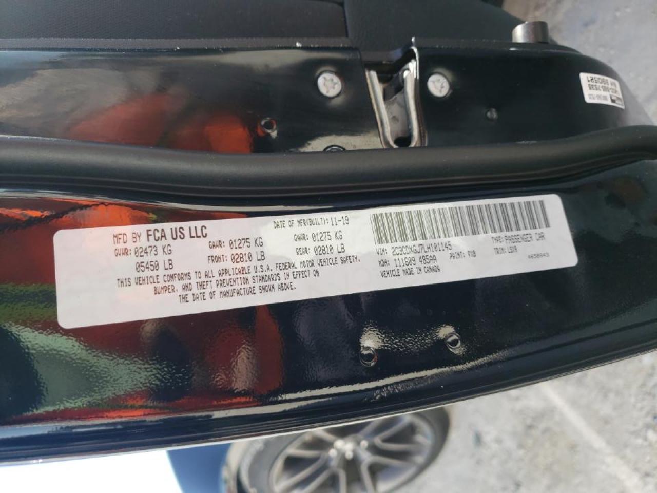 Photo 10 from auction – 2020 DODGE CHARGER SC with VIN 2C3CDXGJ7LH101145