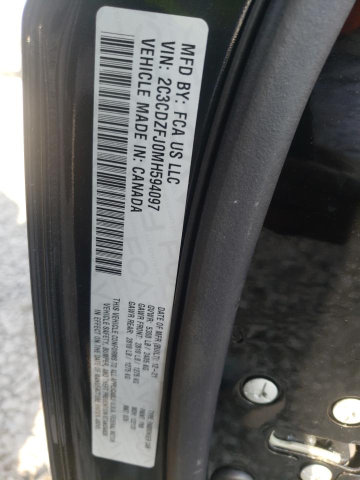 Photo 10 from auction – 2021 DODGE CHALLENGER with VIN 2C3CDZFJ0MH594097