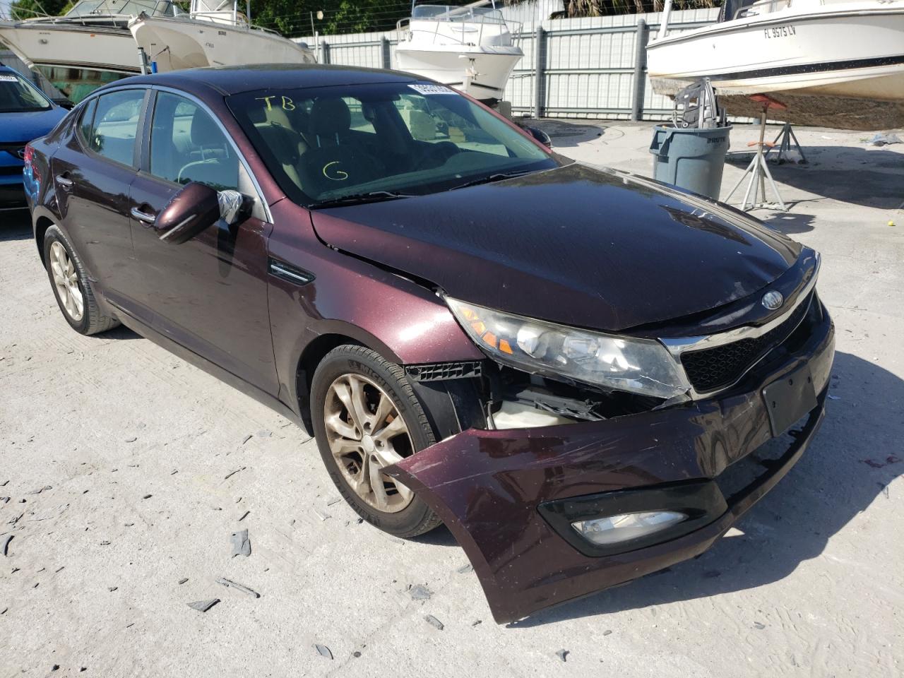 KIA OPTIMA LX 2013 with VIN 5XXGM4A72DG187140 - Photo from auction