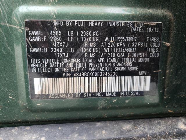 Photo 10 from auction – 2014 SUBARU OUTBACK 2. with VIN 4S4BRCKC0E3245230