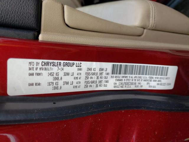 Photo 10 from auction – 2014 JEEP GRAND CHER with VIN 1C4RJFBG9EC568108