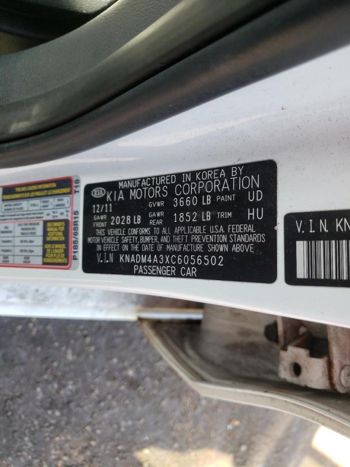 Photo 10 from auction – 2012 KIA RIO LX with VIN KNADM4A3XC6056502