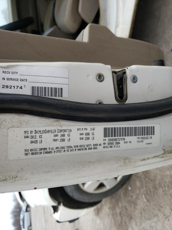 Photo 10 from auction – 2007 DODGE CALIBER with VIN 1B3HB28B67D270790