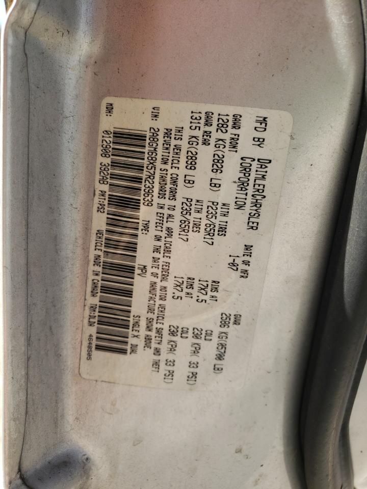 Photo 10 from auction – 2007 CHRYSLER PACIFICA T with VIN 2A8GM68X57R239639