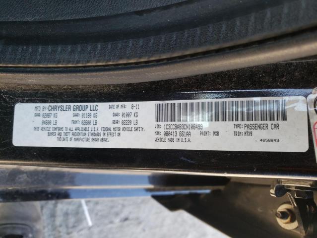 Photo 10 from auction – 2012 CHRYSLER 200 LX with VIN 1C3CCBAB3CN106499