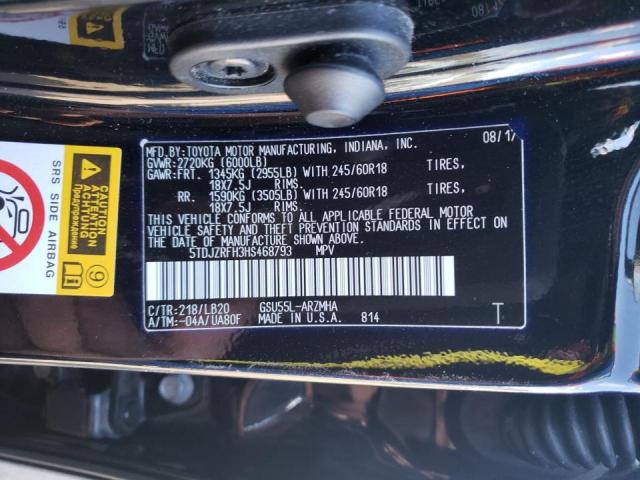 Photo 10 from auction – 2017 TOYOTA HIGHLANDER with VIN 5TDJZRFH3HS468793