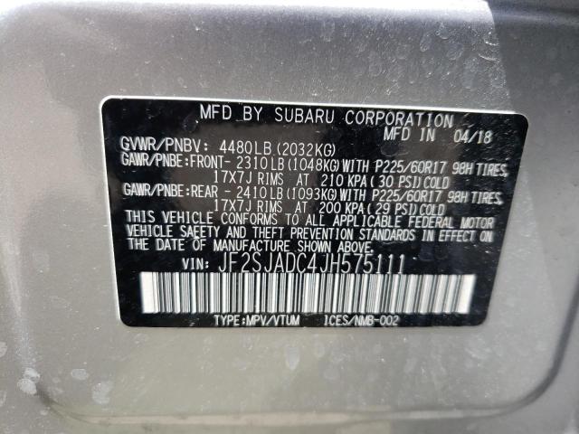 Photo 10 from auction – 2018 SUBARU FORESTER 2 with VIN JF2SJADC4JH575111
