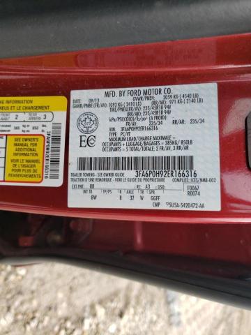 Photo 10 from auction – 2014 FORD FUSION SE with VIN 3FA6P0H92ER166316