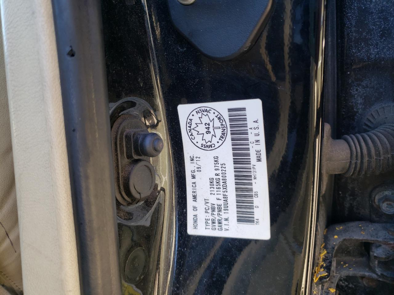 Photo 10 from auction – 2013 ACURA TL TECH with VIN 19UUA8F5XDA800225