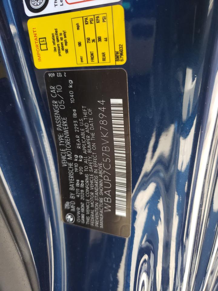 Photo 10 from auction – 2011 BMW 128 I with VIN WBAUP7C57BVK78944