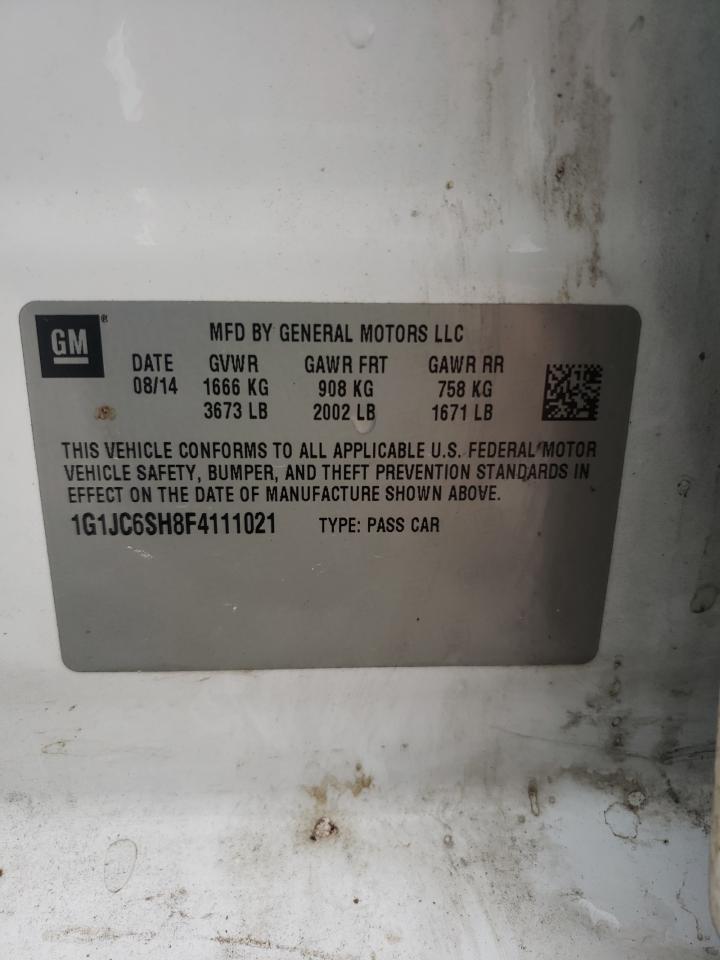 Photo 10 from auction – 2015 CHEVROLET SONIC LT with VIN 1G1JC6SH8F4111021