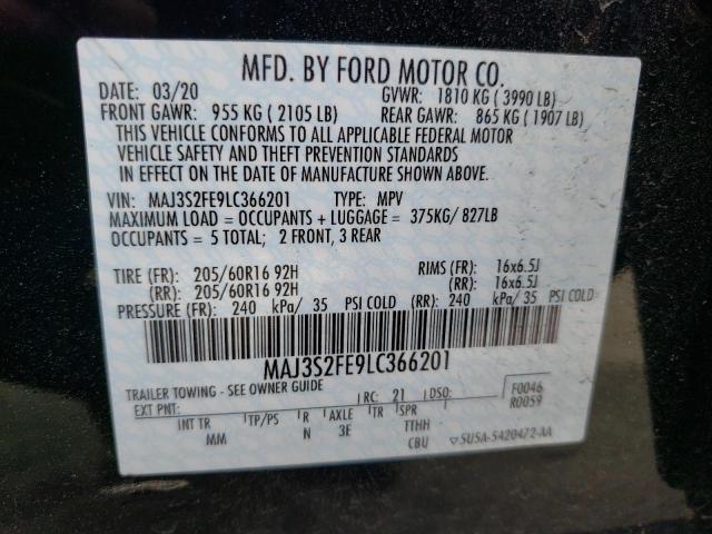 Photo 10 from auction – 2020 FORD ECOSPORT S with VIN MAJ3S2FE9LC366201