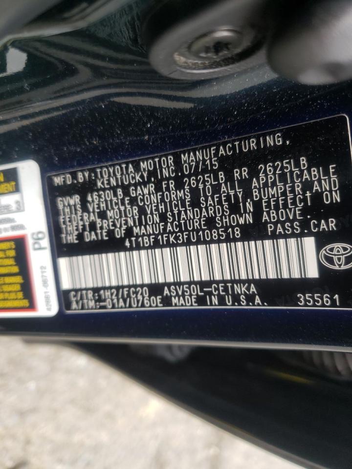 Photo 10 from auction – 2015 TOYOTA CAMRY LE with VIN 4T1BF1FK3FU108518