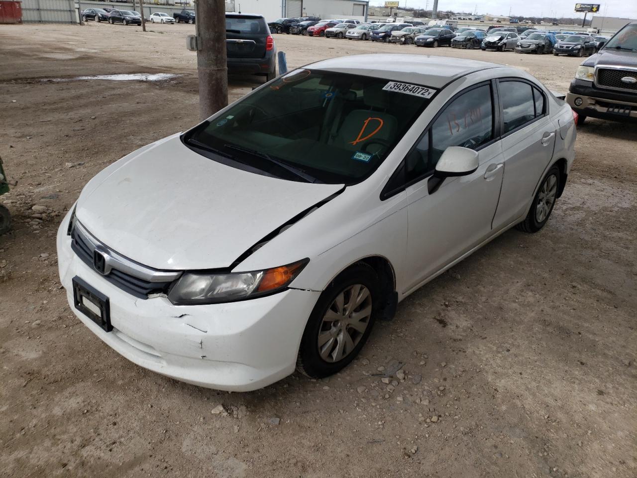 Photo 2 from auction – 2012 HONDA CIVIC LX with VIN 2HGFB2F59CH571247