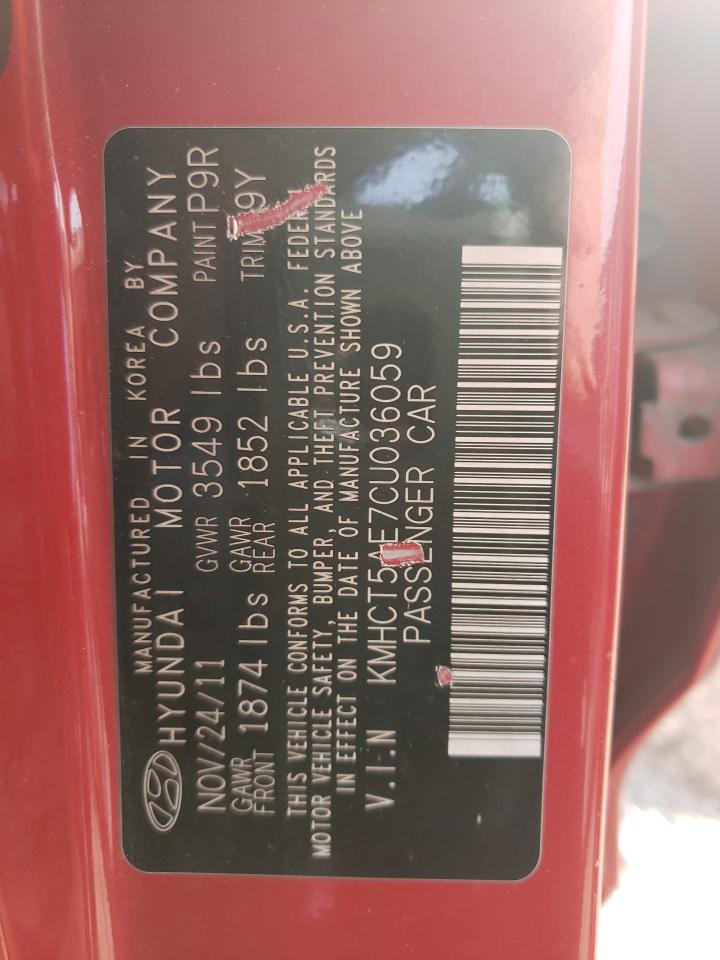Photo 10 from auction – 2012 HYUNDAI ACCENT GLS with VIN KMHCT5AE7CU036059