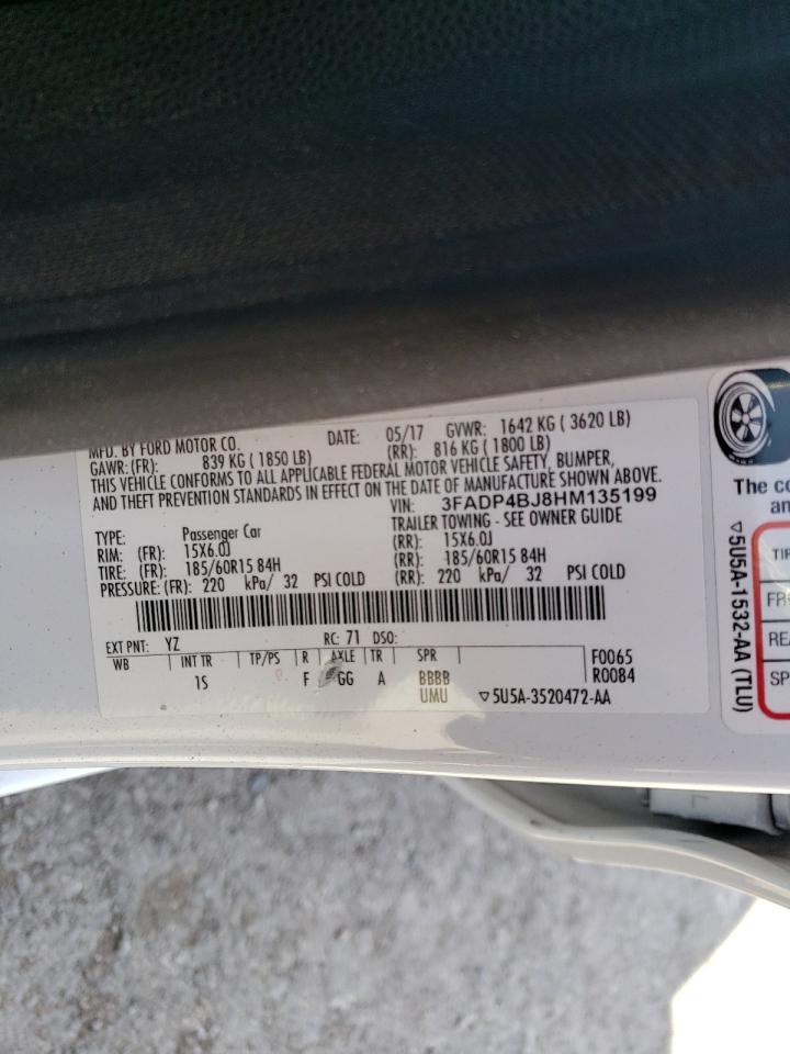 Photo 10 from auction – 2017 FORD FIESTA SE with VIN 3FADP4BJ8HM135199